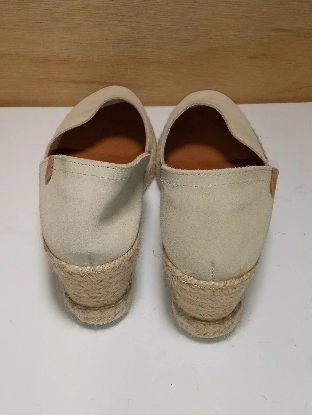 Verbenas Women’s Beige Canvas Espadrille Wedge Slip-On Shoes EU 38 US 7.5